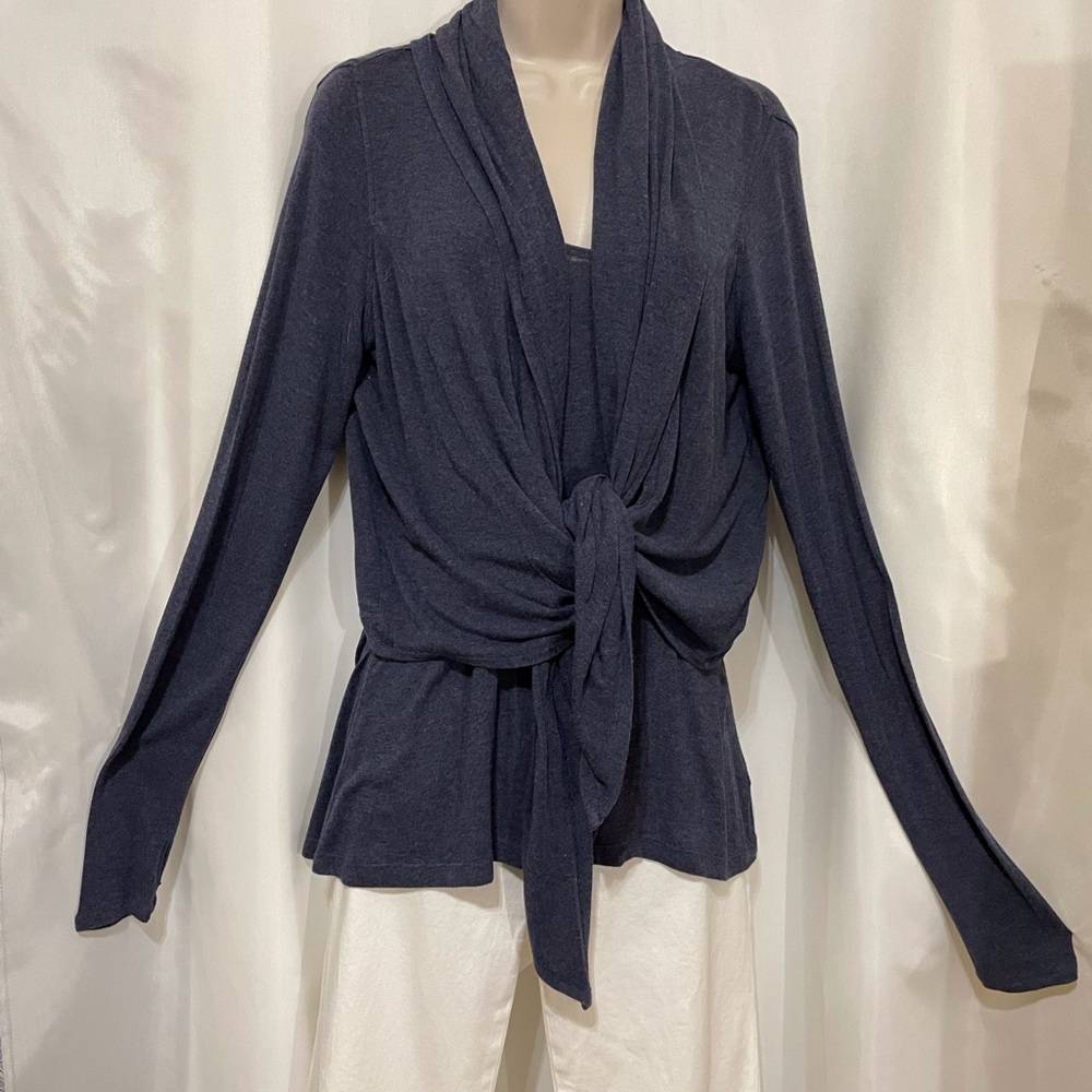 CAbi Navy Blue Tank and Cropped Light Weight Sweater